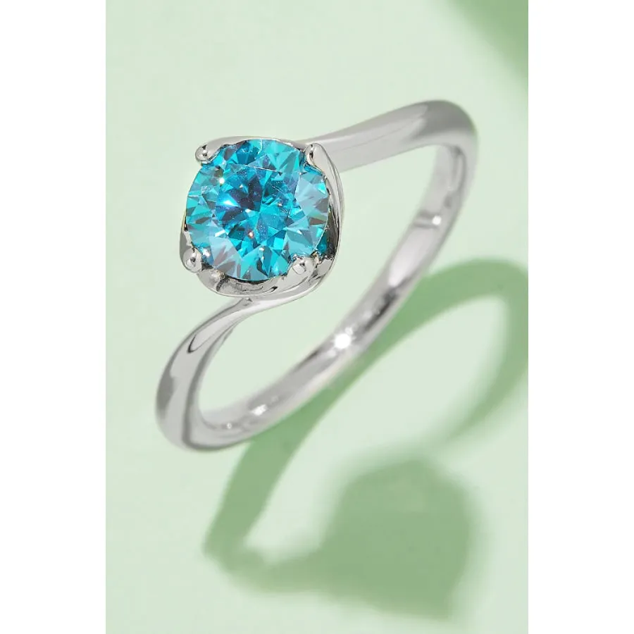 1 Carat Moissanite 925 Sterling Silver Solitaire Ring