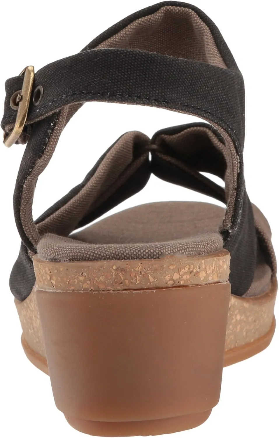 El Naturalista Women's N5007t Seaweed Canvas Black/Leaves Wedge Sandal, 6 AU