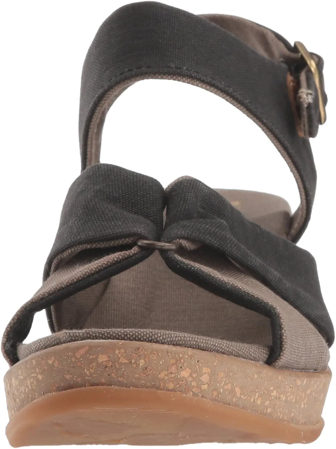 El Naturalista Women's N5007t Seaweed Canvas Black/Leaves Wedge Sandal, 6 AU