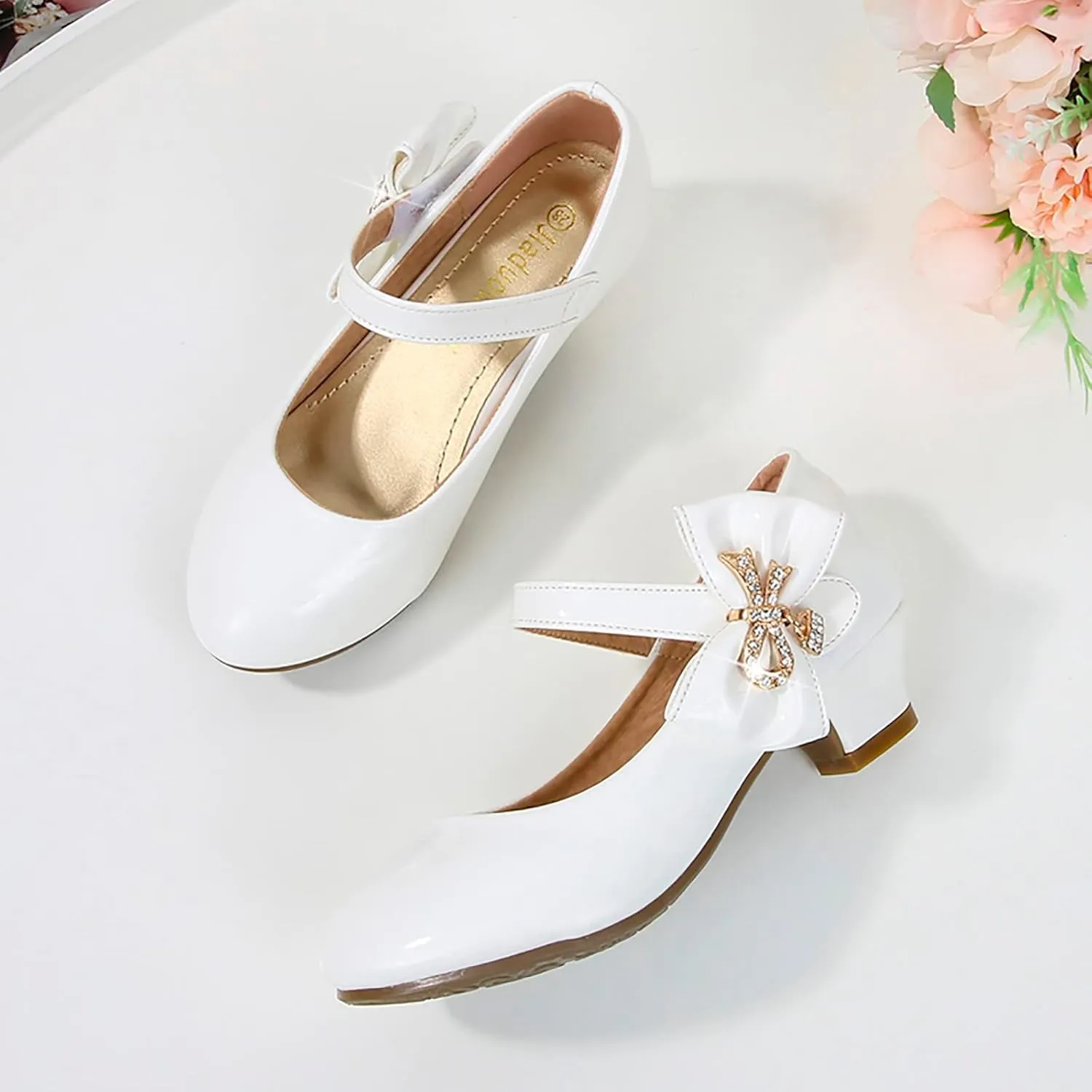 Girls High Heeled Shoes Children Leather Shoes Princess Dress Shoes Primary School Students Sandals for Girls Size 4