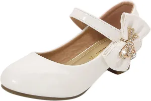 Girls High Heeled Shoes Children Leather Shoes Princess Dress Shoes Primary School Students Sandals for Girls Size 4