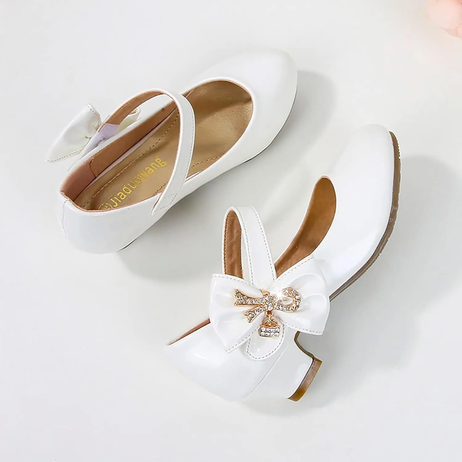 Girls High Heeled Shoes Children Leather Shoes Princess Dress Shoes Primary School Students Sandals for Girls Size 4
