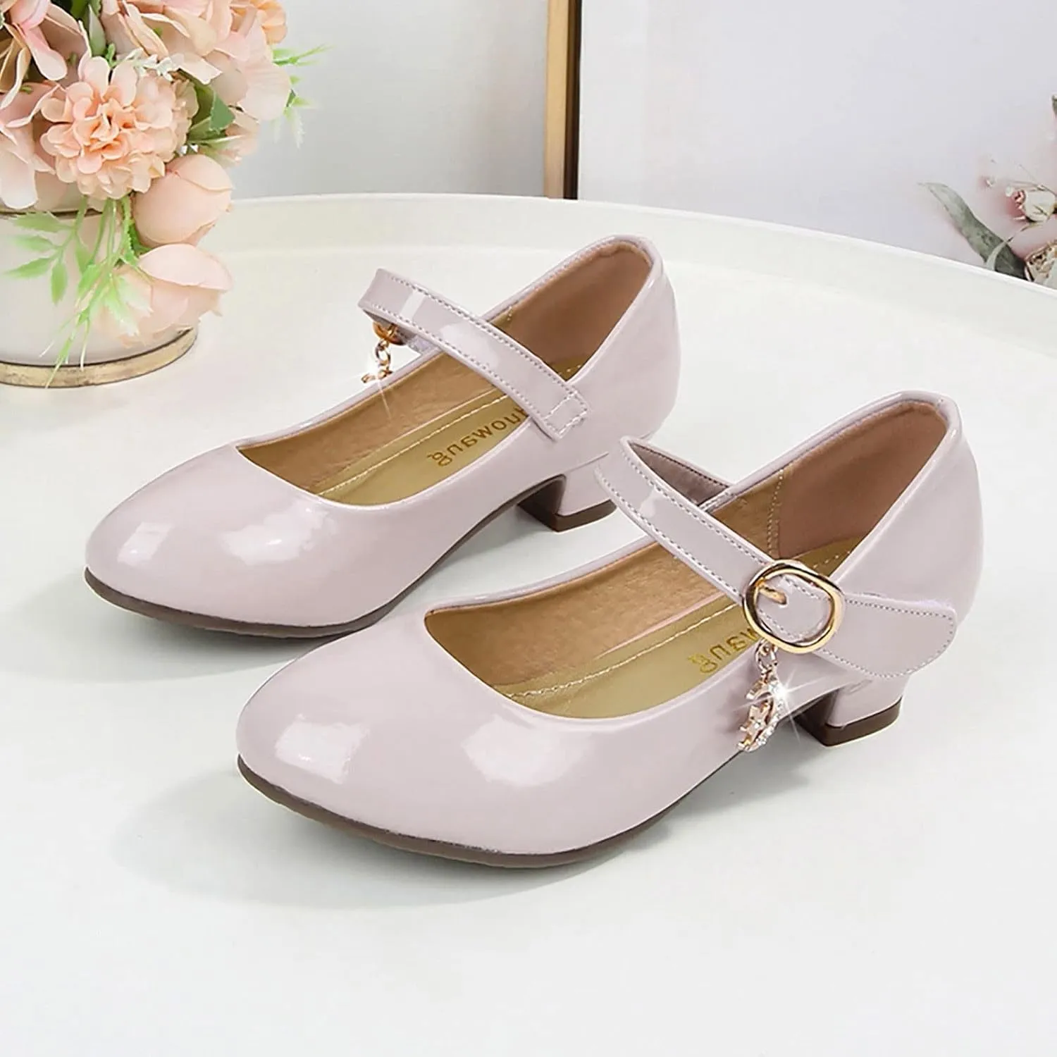 Girls High Heeled Shoes Shoes School Wedding Party Shoes Children Leather Shoes Dress Shoes Birthday Gift