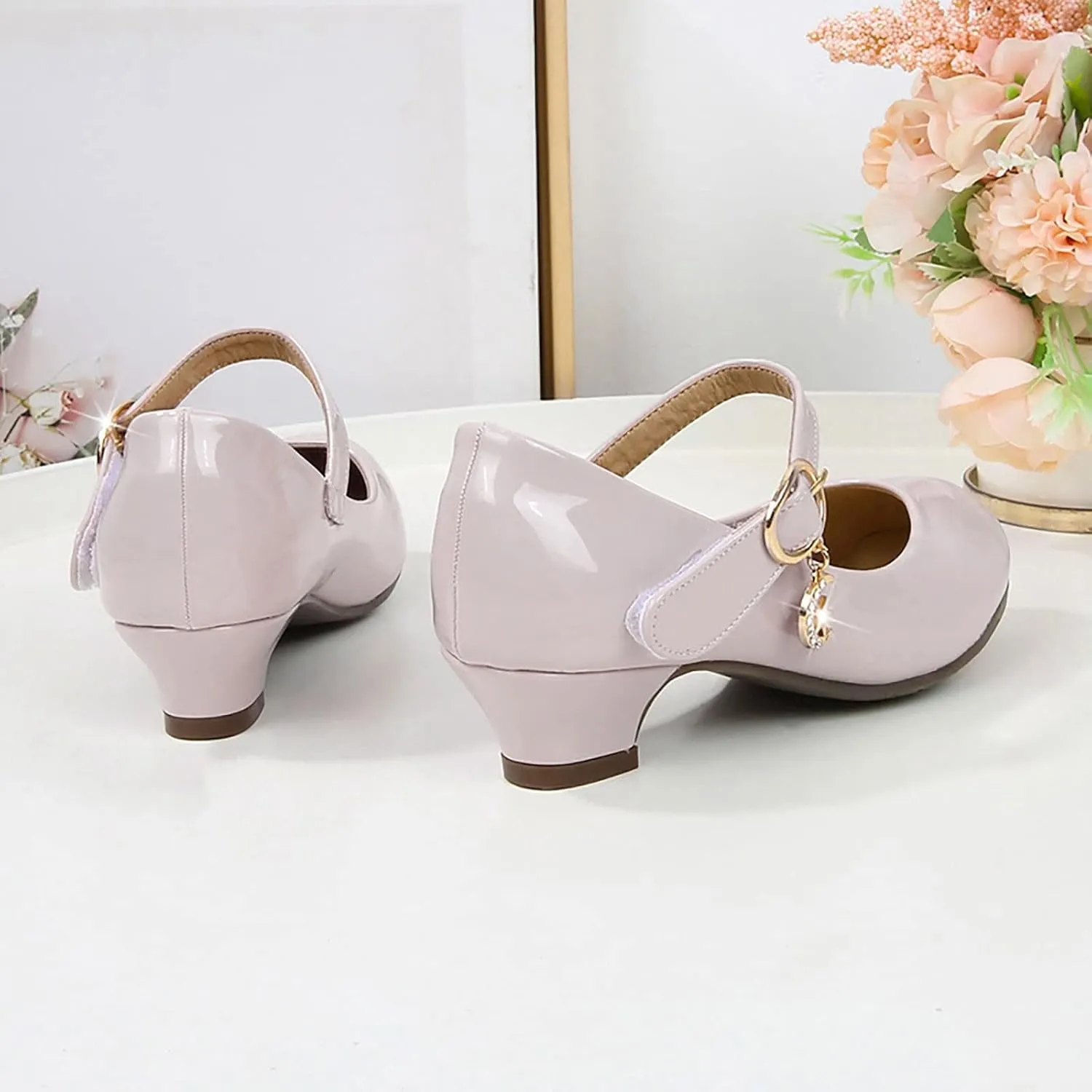 Girls High Heeled Shoes Shoes School Wedding Party Shoes Children Leather Shoes Dress Shoes Birthday Gift