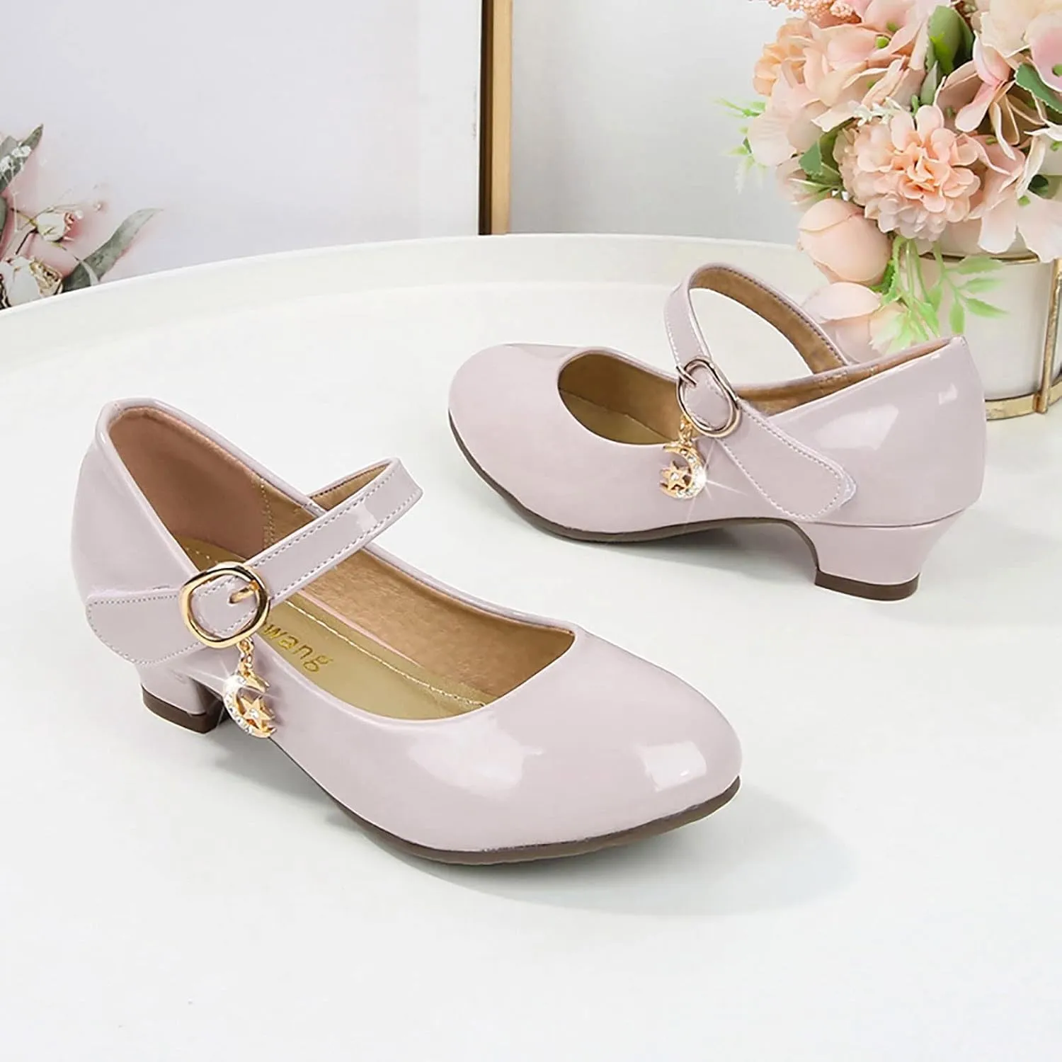 Girls High Heeled Shoes Shoes School Wedding Party Shoes Children Leather Shoes Dress Shoes Birthday Gift