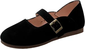 Ladies Summer Fashion Flat Bottom Shoes Solid Colour Leisure Out Travel Non Slip Soft Buckle Casual Shoes