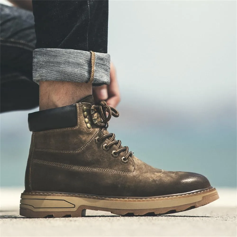 Men's Hiking Boots Waterproof Anti-slip Casual Chukka Boots for Men Men's Motorcycle Casual Working Boot