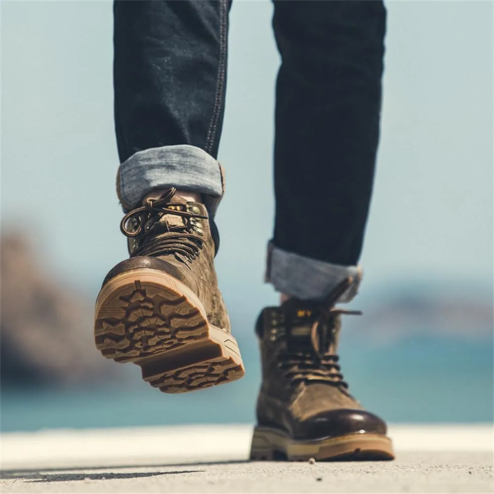 Men's Hiking Boots Waterproof Anti-slip Casual Chukka Boots for Men Men's Motorcycle Casual Working Boot