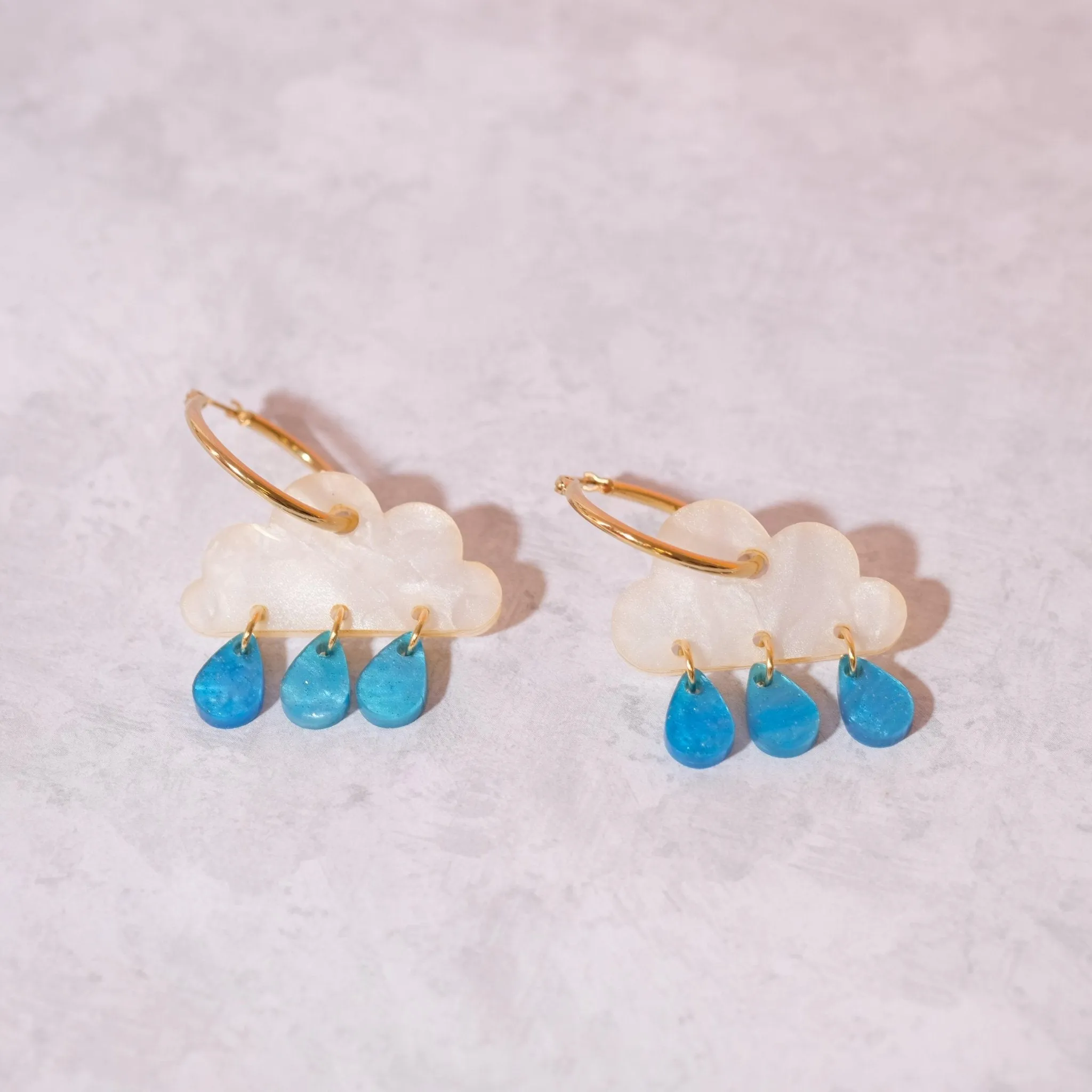 Rain Cloud Hoop Earrings